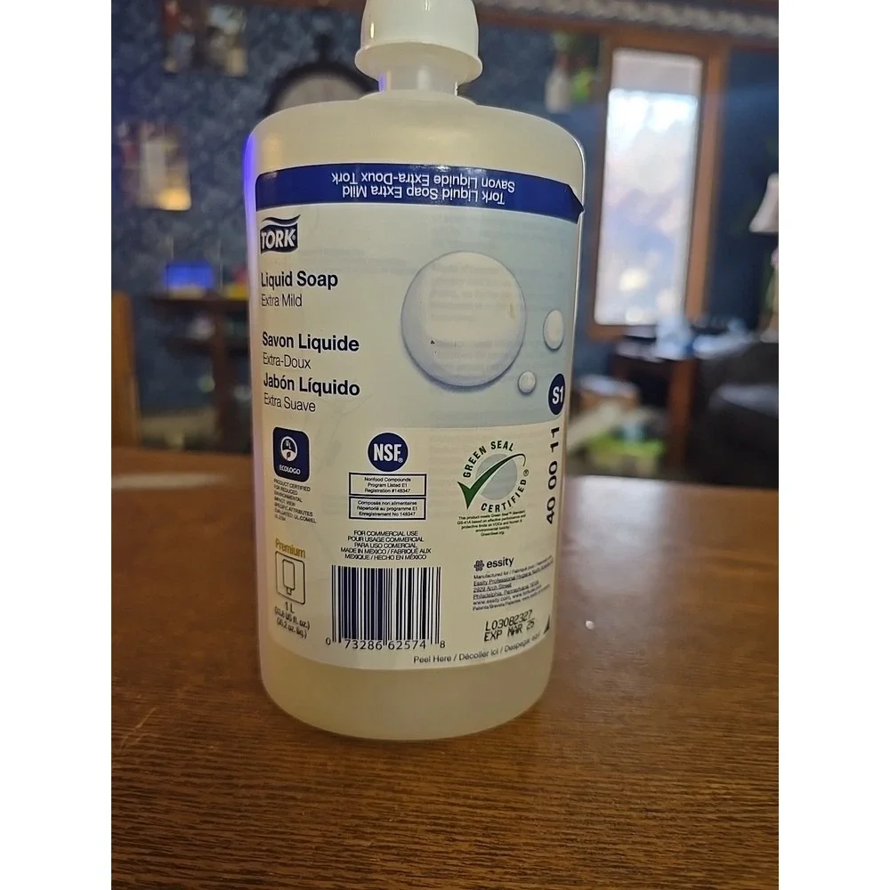 Tork Premium Extra Mild Liquid Soap-Unscented-1 Liter Bottle-TRK400011 Lot Of‎ 2